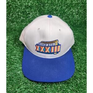 Sports Vntg '90s NFL Super Bowl 33 snapback hat OSFM cap Miami 1991 White Blue
